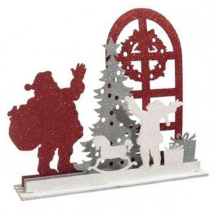 Grasslands Road Light-Up Glitter Santa Scene